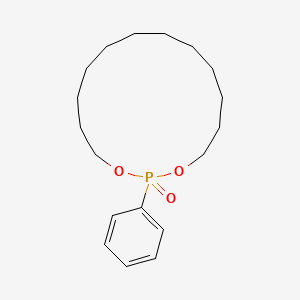 molecular formula C18H29O3P B14261466 2-Phenyl-1,3-dioxa-2lambda~5~-phosphacyclopentadecan-2-one CAS No. 174586-65-3