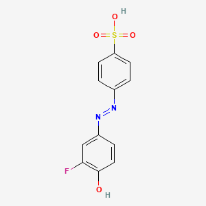 molecular formula C12H9FN2O4S B14261505 4-[2-(3-Fluoro-4-oxocyclohexa-2,5-dien-1-ylidene)hydrazinyl]benzene-1-sulfonic acid CAS No. 253801-31-9