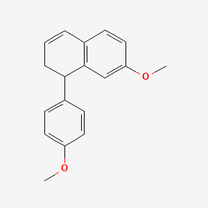 molecular formula C18H18O2 B14261568 7-Methoxy-1-(4-methoxyphenyl)-1,2-dihydronaphthalene CAS No. 156943-84-9