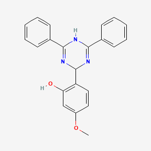 molecular formula C22H19N3O2 B14261632 Phenol, 2-(1,2-dihydro-4,6-diphenyl-1,3,5-triazin-2-yl)-5-methoxy- CAS No. 163392-76-5