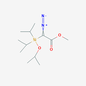 molecular formula C12H24N2O3Si B14261658 2-Diazonio-2-{di(propan-2-yl)[(propan-2-yl)oxy]silyl}-1-methoxyethen-1-olate CAS No. 140847-45-6