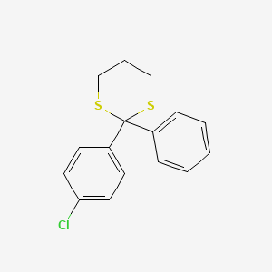 molecular formula C16H15ClS2 B14261674 1,3-Dithiane, 2-(4-chlorophenyl)-2-phenyl- CAS No. 139021-94-6