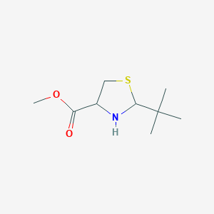 molecular formula C9H17NO2S B14261694 4-Thiazolidinecarboxylic acid, 2-(1,1-dimethylethyl)-, methyl ester CAS No. 166516-86-5