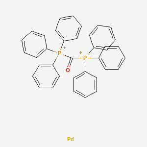 molecular formula C37H30OP2Pd+2 B14261742 palladium;triphenyl(triphenylphosphaniumylcarbonyl)phosphanium CAS No. 153986-50-6