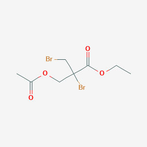 Propanoic acid, 3-(acetyloxy)-2-bromo-2-(bromomethyl)-, ethyl ester