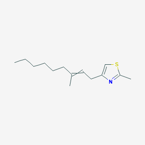 molecular formula C14H23NS B14261892 2-Methyl-4-(3-methylnon-2-EN-1-YL)-1,3-thiazole CAS No. 210223-71-5