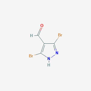 molecular formula C4H2Br2N2O B1426196 3,5-二溴-1H-吡唑-4-甲醛 CAS No. 888484-99-9