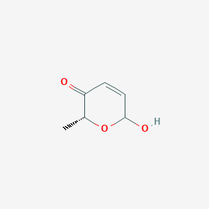 molecular formula C6H8O3 B14261990 (2r)-6-Hydroxy-2-methyl-2h-pyran-3(6h)-one CAS No. 247244-64-0