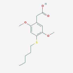 molecular formula C15H22O4S B142620 Benzeneacetic acid, 2,5-dimethoxy-4-(pentylthio)- CAS No. 129658-08-8