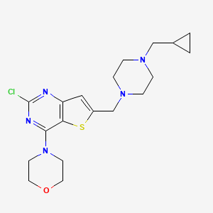 molecular formula C19H26ClN5OS B1426201 4-(2-氯-6-((4-(环丙基甲基)哌嗪-1-基)甲基)噻吩并[3,2-d]嘧啶-4-基)吗啉 CAS No. 885699-88-7