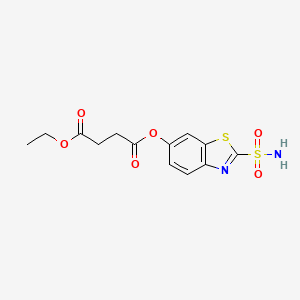 molecular formula C13H14N2O6S2 B14262033 Butanedioic acid, 2-(aminosulfonyl)-6-benzothiazolyl ethyl ester CAS No. 137836-90-9