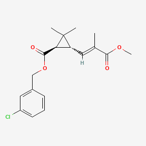 molecular formula C18H21ClO4 B14262179 Cyclopropanecarboxylic acid, 3-(3-methoxy-2-methyl-3-oxo-1-propenyl)-2,2-dimethyl-, (3-chlorophenyl)methyl ester, (1R-trans)- CAS No. 135303-78-5