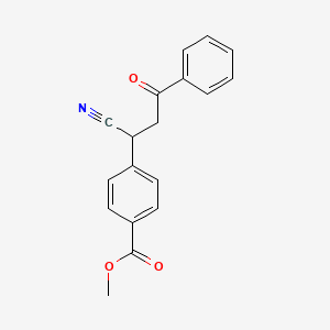 molecular formula C18H15NO3 B14262199 Methyl 4-(1-cyano-3-oxo-3-phenylpropyl)benzoate CAS No. 188676-38-2