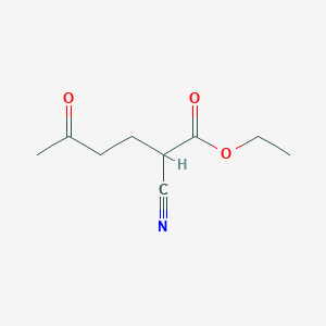 Hexanoic acid, 2-cyano-5-oxo-, ethyl ester