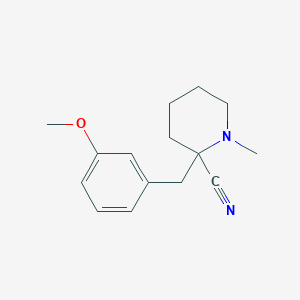 2-[(3-Methoxyphenyl)methyl]-1-methylpiperidine-2-carbonitrile