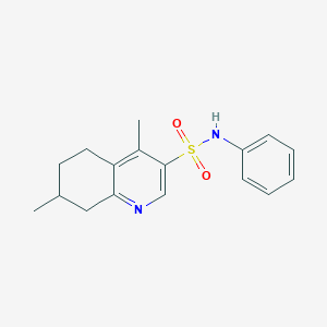 3-Quinolinesulfonamide, 5,6,7,8-tetrahydro-4,7-dimethyl-N-phenyl-