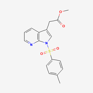 1H-Pyrrolo[2,3-b]pyridine-3-acetic acid, 1-[(4-methylphenyl)sulfonyl]-, methyl ester