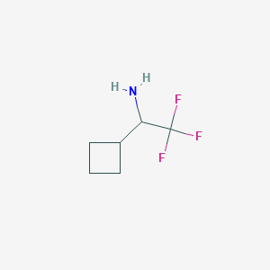molecular formula C6H10F3N B1426257 1-Cyclobutyl-2,2,2-trifluoroethan-1-amine CAS No. 1270470-77-3