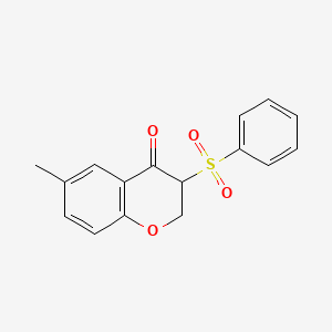 3-(Benzenesulfonyl)-6-methyl-2,3-dihydro-4H-1-benzopyran-4-one