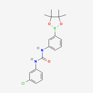 molecular formula C19H22BClN2O3 B1426269 1-(3-氯苯基)-3-(3-(4,4,5,5-四甲基-1,3,2-二氧杂硼环-2-基)苯基)脲 CAS No. 874302-01-9