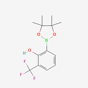 molecular formula C13H16BF3O3 B1426270 2-(4,4,5,5-Tetramethyl-1,3,2-dioxaborolan-2-YL)-6-(trifluoromethyl)phenol CAS No. 2055742-98-6