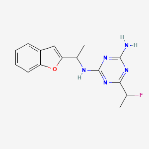 N~2~-[1-(1-Benzofuran-2-yl)ethyl]-6-(1-fluoroethyl)-1,3,5-triazine-2,4-diamine