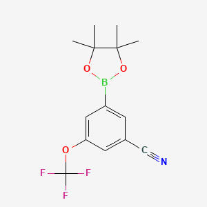 molecular formula C14H15BF3NO3 B1426271 3-氰基-5-(三氟甲氧基)苯基硼酸，频哪醇酯 CAS No. 1803321-00-7