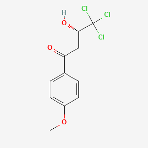 molecular formula C11H11Cl3O3 B14262750 1-Butanone, 4,4,4-trichloro-3-hydroxy-1-(4-methoxyphenyl)-, (3S)- CAS No. 188854-66-2