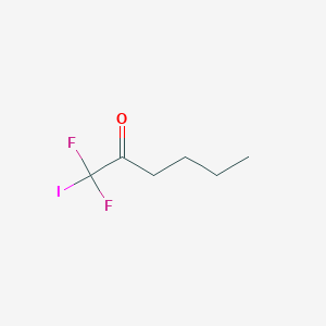 molecular formula C6H9F2IO B14262752 2-Hexanone, 1,1-difluoro-1-iodo- CAS No. 150542-09-9