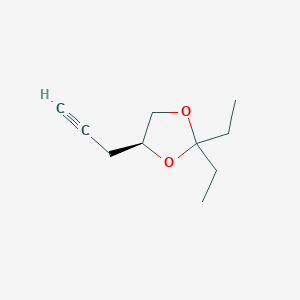 molecular formula C10H16O2 B14262852 (4S)-2,2-Diethyl-4-(prop-2-yn-1-yl)-1,3-dioxolane CAS No. 172268-68-7