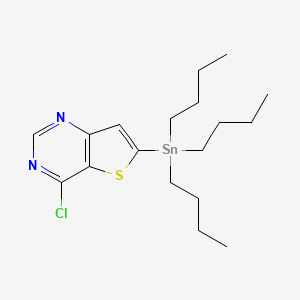 molecular formula C18H29ClN2SSn B1426288 4-氯-6-(三丁基锡基)噻吩并[3,2-d]嘧啶 CAS No. 875339-90-5
