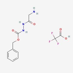 molecular formula C12H14F3N3O5 B1426289 (Cbz-肼基)甘氨酸三氟乙酸盐 CAS No. 19704-03-1
