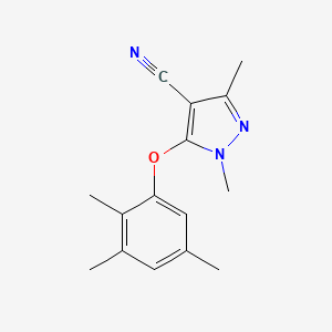 molecular formula C15H17N3O B1426291 1,3-dimethyl-5-(2,3,5-trimethylphenoxy)-1H-pyrazole-4-carbonitrile CAS No. 1354959-97-9