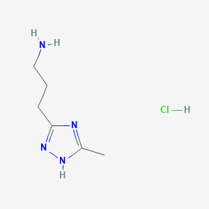 molecular formula C6H13ClN4 B1426296 3-(5-甲基-1H-1,2,4-三唑-3-基)丙-1-胺盐酸盐 CAS No. 1354953-35-7