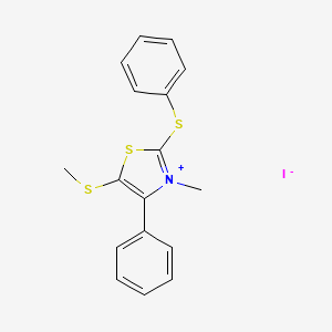 molecular formula C17H16INS3 B14262982 3-Methyl-5-(methylsulfanyl)-4-phenyl-2-(phenylsulfanyl)-1,3-thiazol-3-ium iodide CAS No. 189248-19-9