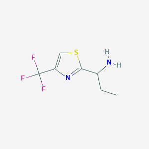 molecular formula C7H9F3N2S B1426299 1-[4-(Trifluoromethyl)-1,3-thiazol-2-yl]propan-1-amine CAS No. 1248076-55-2