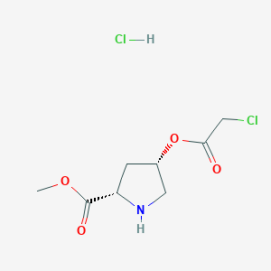 molecular formula C8H13Cl2NO4 B1426302 Methyl (2S,4S)-4-[(2-chloroacetyl)oxy]-2-pyrrolidinecarboxylate hydrochloride CAS No. 1354488-12-2