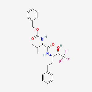 Carbamic acid, ((1S)-2-methyl-1-((((1S,2S)-3,3,3-trifluoro-2-hydroxy-1-(2-phenylethyl)propyl)amino)carbonyl)propyl)-, phenylmethyl ester