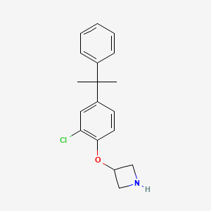 molecular formula C18H20ClNO B1426303 3-[2-Chloro-4-(1-methyl-1-phenylethyl)phenoxy] azetidine CAS No. 1219960-83-4