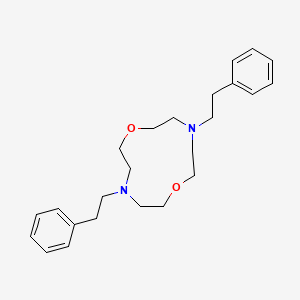 molecular formula C24H34N2O2 B14263062 4,10-Bis(2-phenylethyl)-1,7-dioxa-4,10-diazacyclododecane CAS No. 139495-33-3