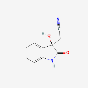 molecular formula C10H8N2O2 B14263101 1H-Indole-3-acetonitrile, 2,3-dihydro-3-hydroxy-2-oxo-, (3S)- CAS No. 137761-24-1