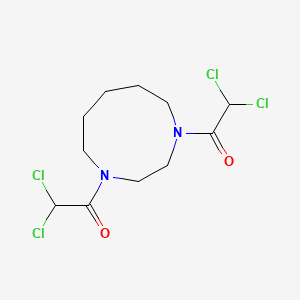 molecular formula C11H16Cl4N2O2 B14263110 1H-1,4-Diazonine, 1,4-bis(dichloroacetyl)octahydro- CAS No. 136961-48-3