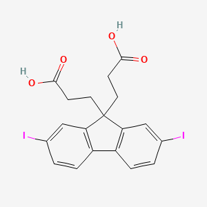 molecular formula C19H16I2O4 B14263127 9H-Fluorene-9,9-dipropanoic acid, 2,7-diiodo- CAS No. 137376-11-5