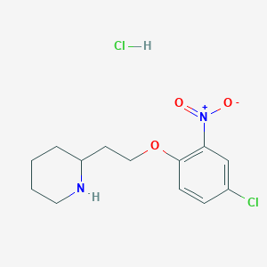 molecular formula C13H18Cl2N2O3 B1426318 2-[2-(4-Chloro-2-nitrophenoxy)ethyl]piperidine hydrochloride CAS No. 1220027-86-0