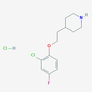 molecular formula C13H18Cl2FNO B1426323 4-[2-(2-氯-4-氟苯氧基)乙基]哌啶盐酸盐 CAS No. 1220036-86-1