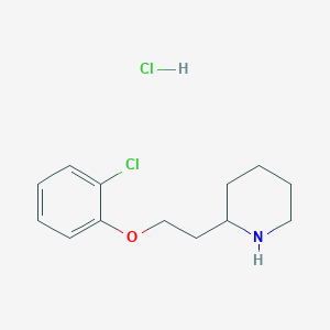 molecular formula C13H19Cl2NO B1426324 2-[2-(2-氯苯氧基)乙基]哌啶盐酸盐 CAS No. 1220019-09-9