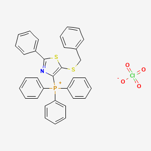 [5-(Benzylsulfanyl)-2-phenyl-1,3-thiazol-4-yl](triphenyl)phosphanium perchlorate