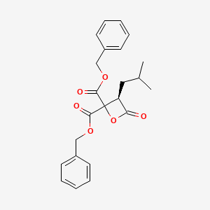 2,2-Oxetanedicarboxylic acid, 3-(2-methylpropyl)-4-oxo-, bis(phenylmethyl) ester, (R)-(9CI)