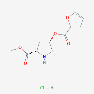 molecular formula C11H14ClNO5 B1426364 甲基 (2S,4S)-4-(2-糠酰氧基)-2-吡咯烷甲酸盐酸盐 CAS No. 1354487-17-4