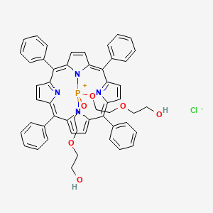 2-[2-[[22-[2-(2-Hydroxyethoxy)ethoxy]-2,7,12,17-tetraphenyl-21,23,24,25-tetraza-22-phosphoniahexacyclo[9.9.3.13,6.113,16.08,23.018,21]pentacosa-1(20),2,4,6(25),7,9,11,13(24),14,16,18-undecaen-22-yl]oxy]ethoxy]ethanol;chloride